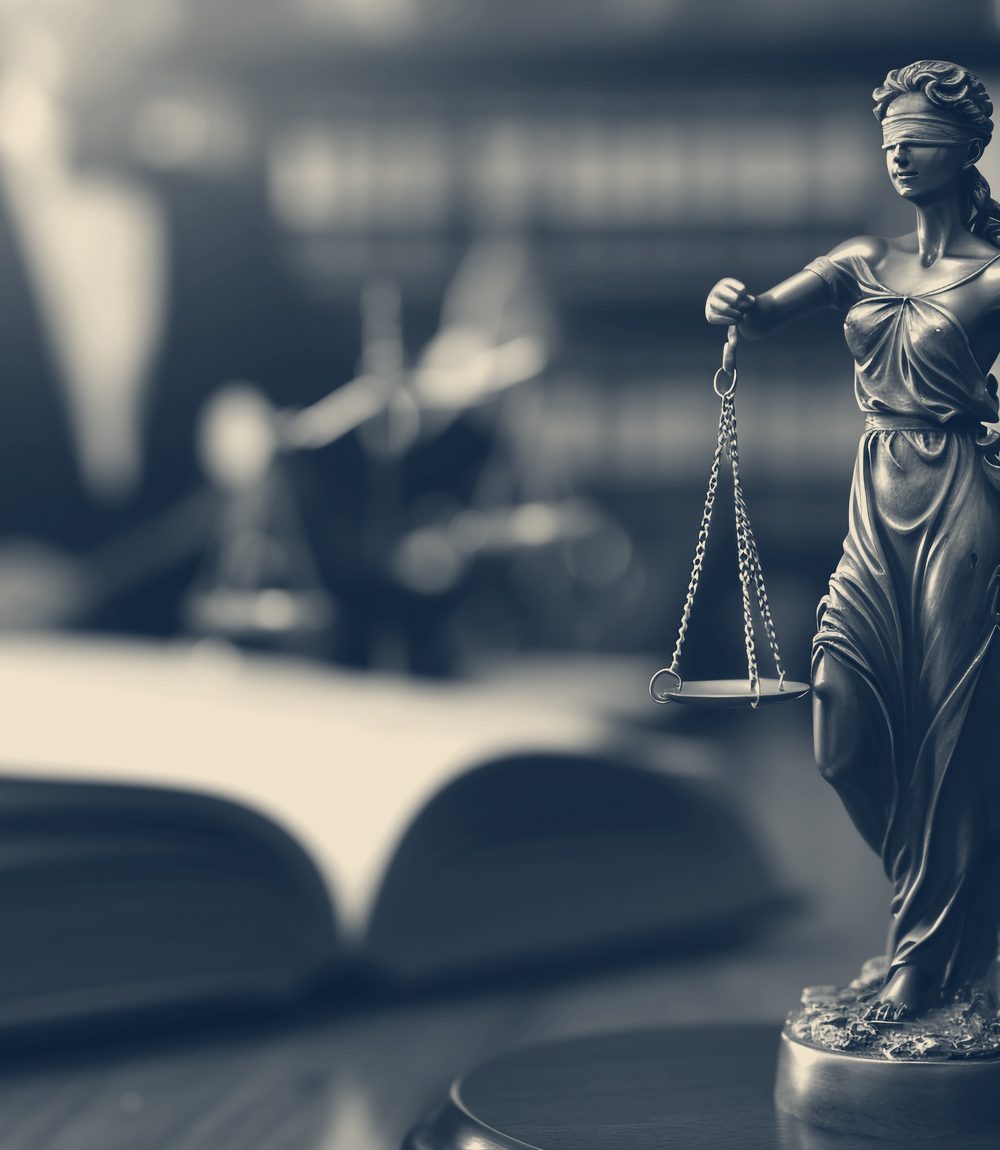 Scales of justice in an Atlanta law office